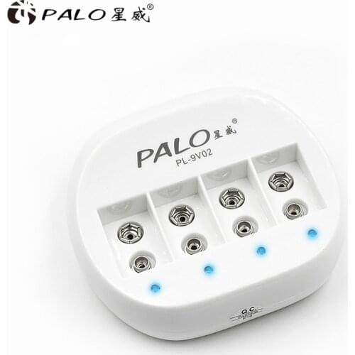 PALO 9V Rechargeable Battery Charger Smart Intelligent Quick Charger For 6F22 9V Lithium Li-ion Batteries EU / US Plug