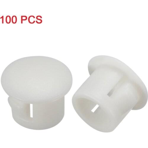 UXCELL 100pcs White 8mm Mounting Diameter Plastic Cable Hose Bushing Snap Locking Grommet Protector Button Cover
