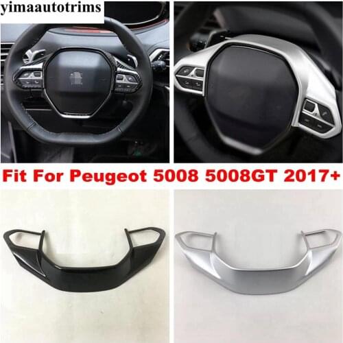 Matte / Carbon Fiber Interior For Peugeot 5008 5008GT 2017 - 2021 Steering Wheel Gear Shift Paddles Button Cover Sticker Trim