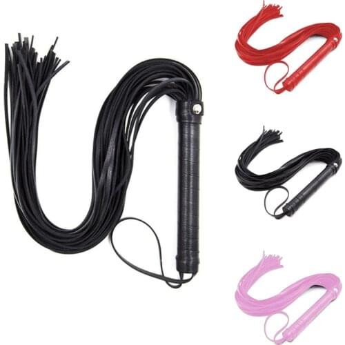 High Quality Pu Leather Pimp Whip Racing Riding Crop Party Flogger Hand Cuffs Queen Black Horse Riding Whip 1pcs