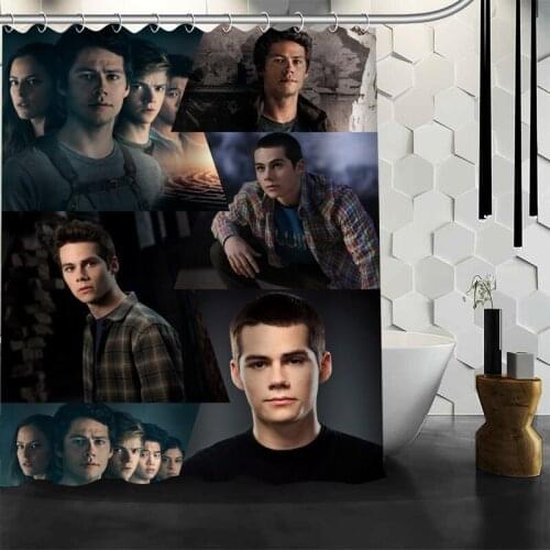 Dylan O'Brien Shower Curtain Polyester Fabric Bath Curtains For Bathroom 3D Waterproof Bath Curtain Hook Modern Eco-Friendly