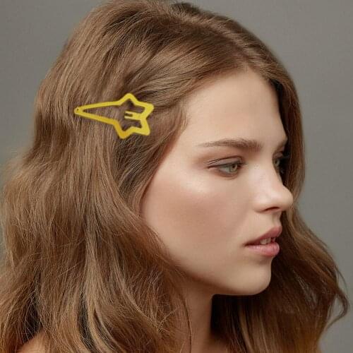 Korean Hair Clip Women Multicolor Metal Barrettes Sweet Cute Simple Star Hairpin Ladies Daily Shopping Headwear Ornaments