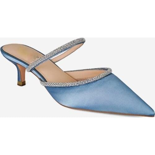 Summer 2021 Rhinestone Half Slippers Women Wear Sandals and Slippers