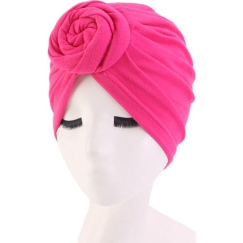 2019 trendy donut turban caps for women chemo hat islamic cotton headscarf bonnet hat female headband turbans muslim cap