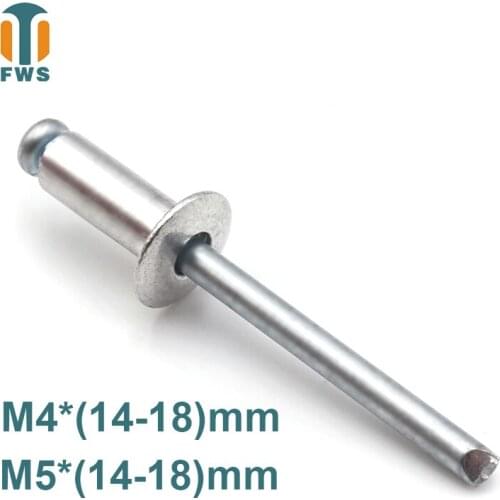 10 PCS M4/M5 14-18mm DIN EN ISO 15977 GB /T 12618.1 Aluminum Open End Blind Rivets Pop Rivets With Protruding Head