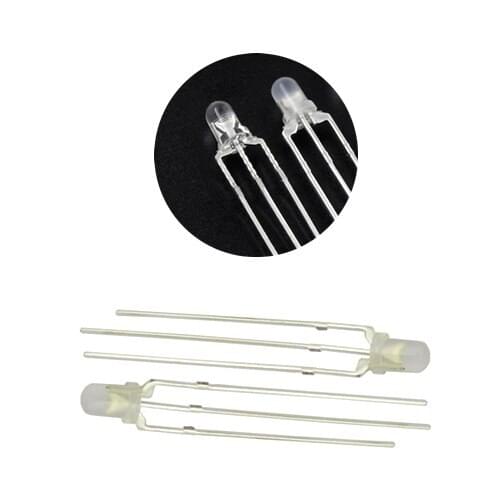 100Pcs Free Shipping Clear/Diffused 3mm Through Hole Double LED Diode Red&Green Red&Blue Common Anode/Cathode