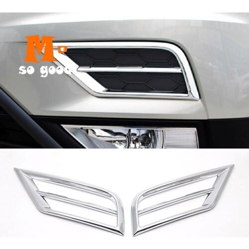 ABS Chrome For Tiguan MK2 2017 Car Front Fog Light Running head Light Frame Cover Trim car styling Accessories 2pcs