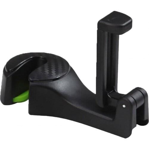 2 in 1 Car Backseat Headrest Phone Holder Folding Hanger Mount for Cellphone