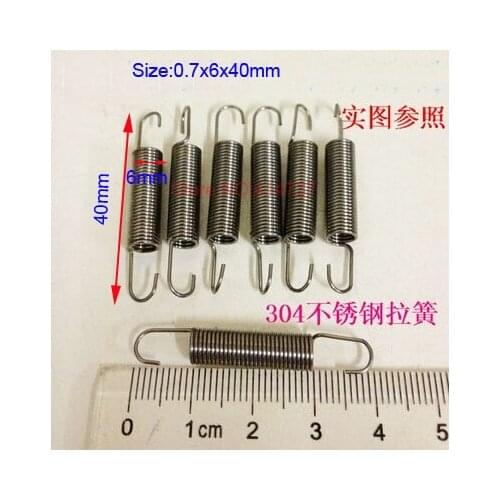 20pcs/lot 0.7*6*40mm 0.7mm wire Stainless steel extension tension spring springs