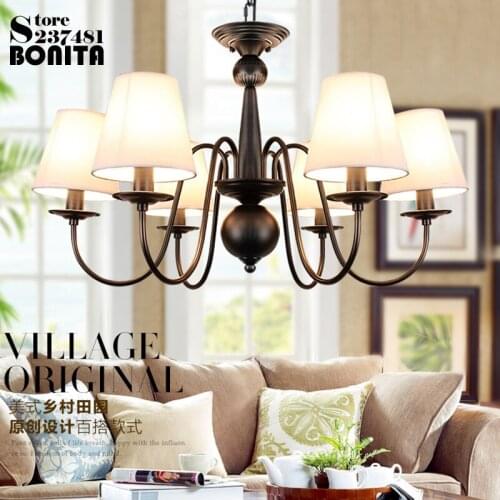 American Village hanging lamp European iron pendant lights Rural Simple candle cord pendant lighting droplight vintage