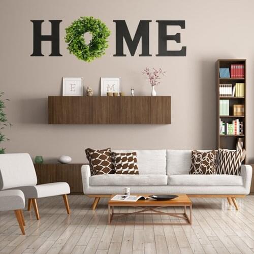 4Pcs/Set DIY Wooden Home Letter Sign Artificial Wreath Wall Hanging Living Room Art Craft Decoration Family X-mas Party Decor