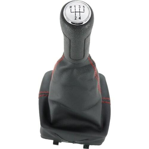 For Polo 9N 9N2 G T I 2002 2003 2004 2005 2006 2007 2008 2009 2010 New 5 Speed Gear Shift Knob Gaitor Leather Boot