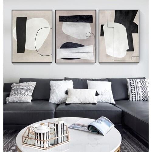 For Bedroom Living Room Interior Home Decoration Abstract Vintage Trendy Brush Posters Canvas Paintings Wall Art Print Picture