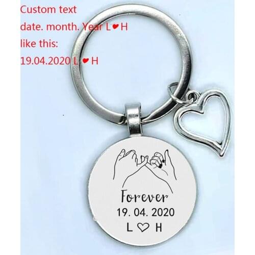 Private Diy Custom Fashion Key Chain Couple Boyfriend Girlfriend Key Chain Anniversary Gift Give Him Her Promise Initial Letter
