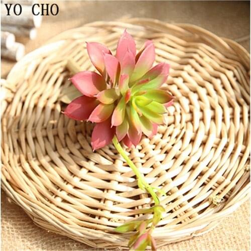 YO CHO 3pcs Real Touch Artificial Plants Vivid Fake Succulent Wall Hanging For Home Garden Christmas Decoration DIY Fake Plant