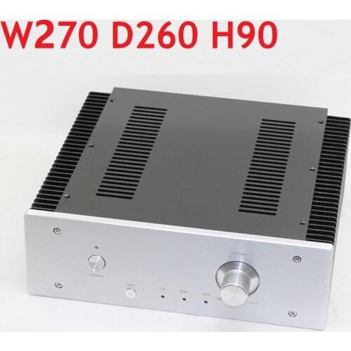 Heat Sink Tube Amplifier Enclosure W270 D260 H90 DAC Decoder Amplifier Case Aluminum Chassis Power Supply DIY Case WA17