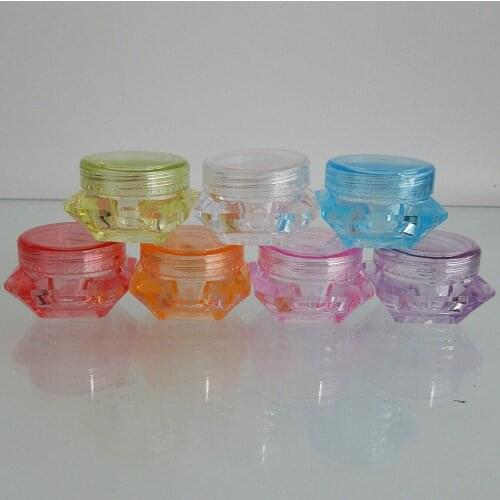 Cosmetic box,3g empty cream container,cosmetic bottle of skin care product use,diamond shape box crystal empty bottle 5pcs /lot