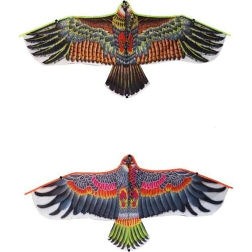 2020 New 1.1m Flat Eagle Kite With 30Meter Kite Line Children Flying Bird Kites Windsock Outdoor Toys Garden Cloth Toys For Kids