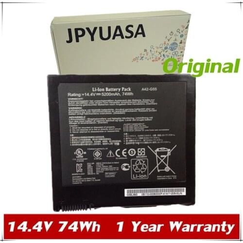 7XINbox 14.4V 5200mAh 74Wh Original Laptop Battery A42-G55 For ASUS G55V G55VM G55VW Series Korea Cell 1 year warranty