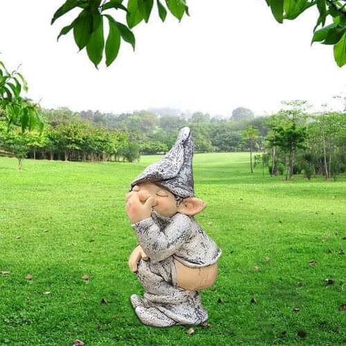 Resin Funny Naughty Elf Character Decor Mold Miniature Gnome Dwarf Figurine Statue Home Courtyard Gardening Props Craft Tool