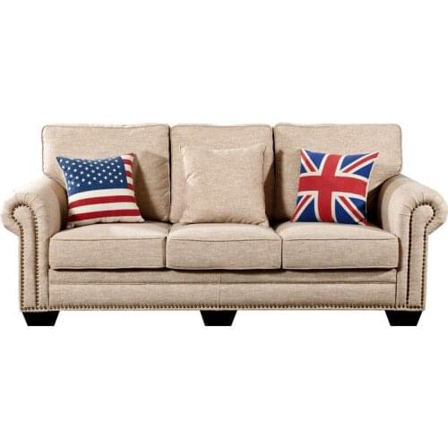 Simple American country living room fabric sofa corner L-shaped combination Nordic latex sofa small and medium-sized furniture