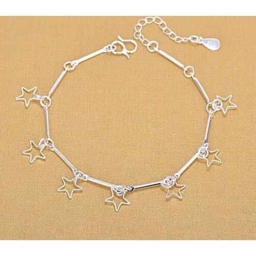 Star Pendant Bracelet Jewelry Bangle Resizable Chain Adjustable Bracelets For Couple Lovers Women Men Female Lady Girls Boy Gift