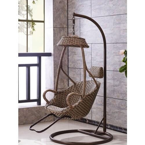 GY Natural Rattan Indoor Swing Glider Bird 'S Nest Hanging Basket Rattan Chair Single Cradle Chair Rattan Home Rocking Chair