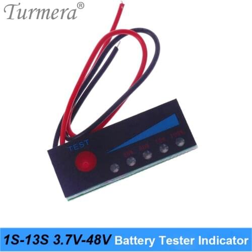 Battery Tester Capacity Indicator 1S-13S 4.2V 8.4V 12V 16.8V 18V 24V 25V 36V 48V for Screwdriver Battery and E-bike Use Turmera