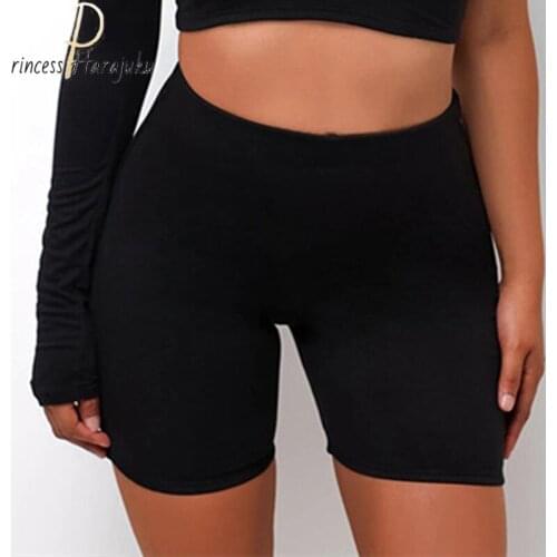 High Waist Women Shorts Thin Fitness Casual Fashion Biker Shorts Summer Slim Knee-length Bottoms Black Cycling Streetwear Shorts