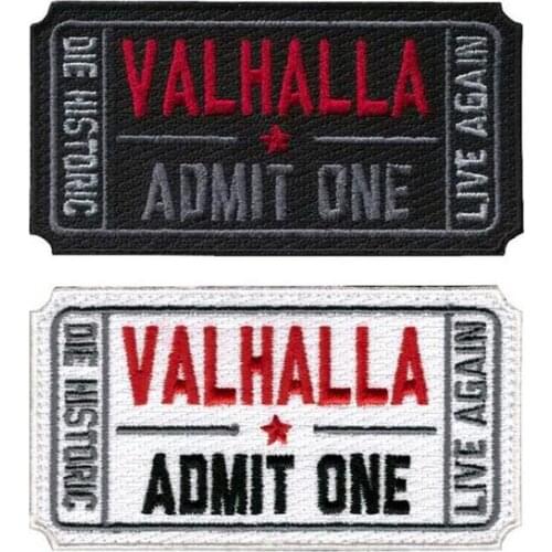 Ticket to Valhalla Military Patches Mad Max Embroidered Tactical Vikings Armband Badges Appliques for Clothes