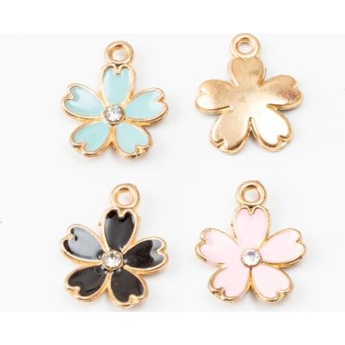 YEPENGFEI 40 PCS flower Charms Alloy jewelry Pendants for Jewelry Making DIY Handmade Craft Accessories js2169