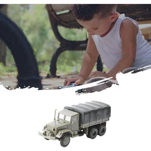 1:72 M35 Military Truck 4D Wheeled Armored Vehicle Rubber-free Assembly Model Military Toy Car Gifts for Kids Boy