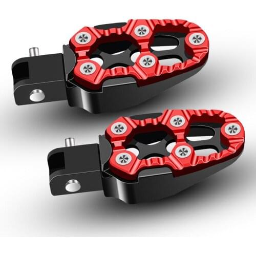 1 Pair Universal Motorcycle Foot Pegs Pedals Footrests with Spring For Dirt Bike Off road Moto Car Styling Accessories