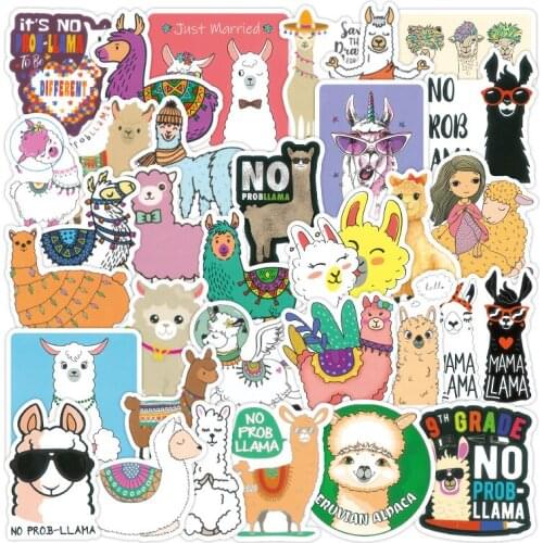 100PCS Llama Alpaca Cute Sticker Cartoon Camel Sheep Animal Stickers for Kids Reward Stickers Bike Car Sticker and Decal