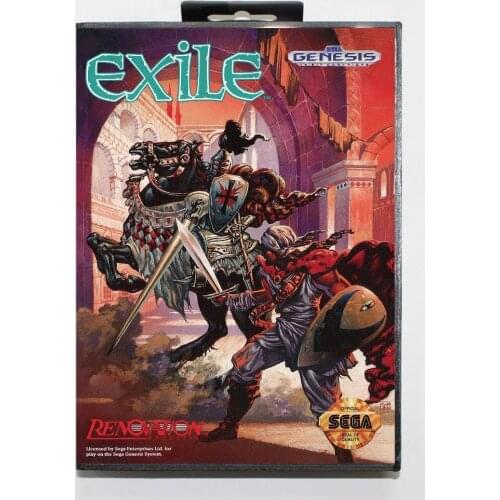 16 bit Sega MD game Cartridge with Retail box - Exile game card for Megadrive Genesis system