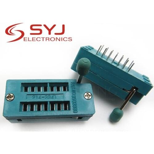 2pcs/lot 14 16 18 20 24 28 32 40 P Pin 2.54 MM Green DIP Universal ZIF IC Socket Test Solder Type IC lock seat zif socket