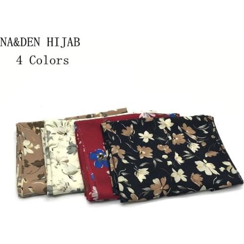 2020 new Chiffon Print Flowers scarf plain maxi hijab scarfs ombre woman scarves and shawls bandana fabric pashmina 10pcs/lot