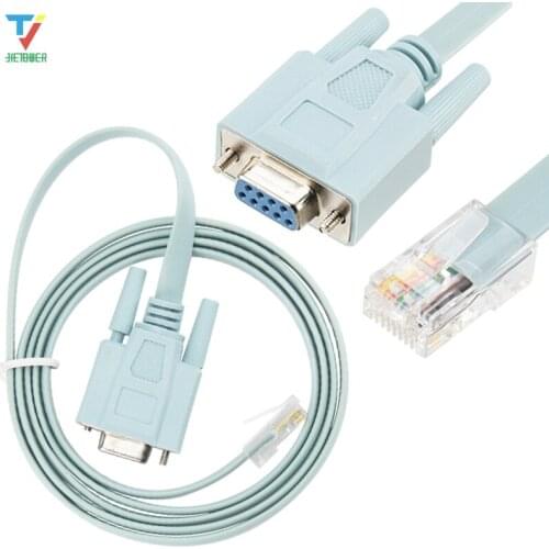 300pcs/lot 9 Pin DB9 COM Serial RS232 to RJ45 Cat5 Ethernet LAN Console Cable Switch Line For Routers wholesale cheap