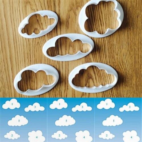 5Pcs/set Fondant Cutter Cloud Plastic Cake cookie biscuit Cutter Fondant Mold Fondant Cake Decorating Tools Sugar craft