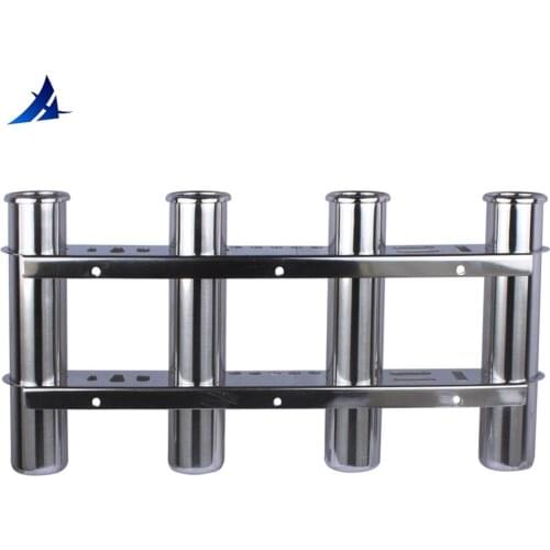 Boat Accessories Marine Stainless Steel 4 Tube Fishing Rod Storage Holder Rack & Boat Organiser