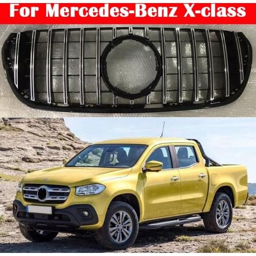 Car styling Middle grille for Mercedes-Benz X-class X250D ABS plastic vertical bar X250 grid GT Diamond style bumper grill