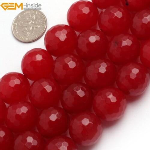 Gem-inside 4-14mm Yellow Jade Round Smooth Stone Beads For Jewelry Making Beads 15inch DIY Beads Necklace Bracelets For Women