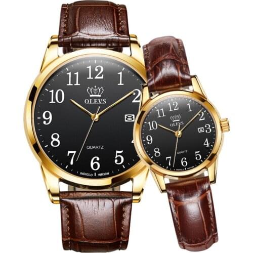 New Leather Quartz Watch Digital Scale Simple Meter Waterproof Mens Womens Quartz Watch Waterproof Clock Gift List for Lover