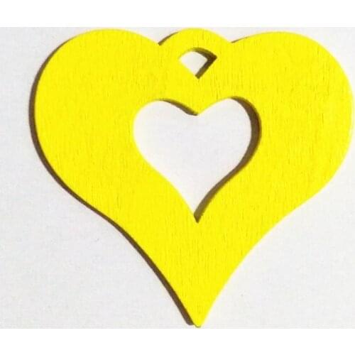 FUYIER Wooden Heart Wood Pendant For Key Chains Necklace for Toy For Earring DIY Accessories 12 pcs