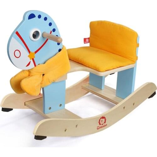 Shake the Trojan is easy to assemble child rocking horse The baby horse solid wood rocking horse toy rocking chair