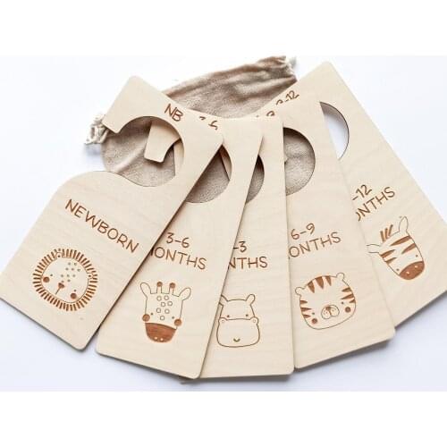 Baby Wood Closet Dividers Nursery Closet Clothes Organizer Wood Clothes Divider Baby Wardrobe Dividers New Mom Gift Baby Shower