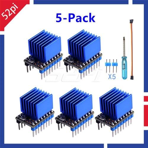 52Pi 5-Pack 3D Printer Parts TMC2209 UART Stepper Motor Driver Mute Driver Replace LV8729 3D Printer Driver Board