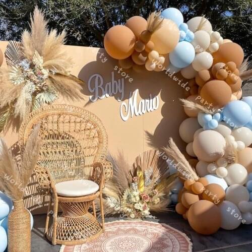Balloon Garland Arch kit DIY Doubled Blush Nude Gender Reveal Decoration Cream Peach Coffee Blue Balloon Party Baby Shower Decor