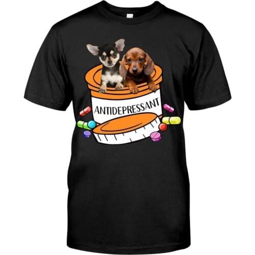 Pet Dog Dachshund and Chihuahua Cotton T-Shirt Fashion Summer Cool Cotton T-Shirts Harajuku Casual Tops Funny Cotton Hip Hop Tee