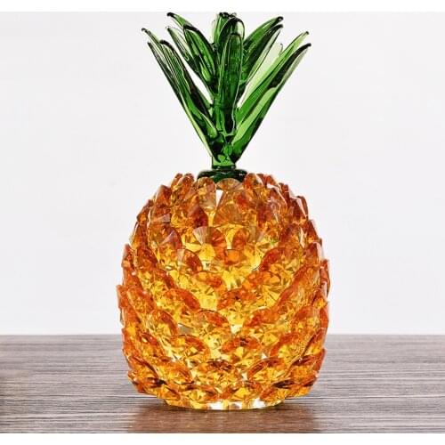 Crystal Art Pineapple Ornament Sculpture Figurine Office Tabletop Decor